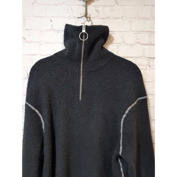 All Saints Asteroid Zip Funnel Neck Sweater Black Size M Men's - Picture 8 of 16